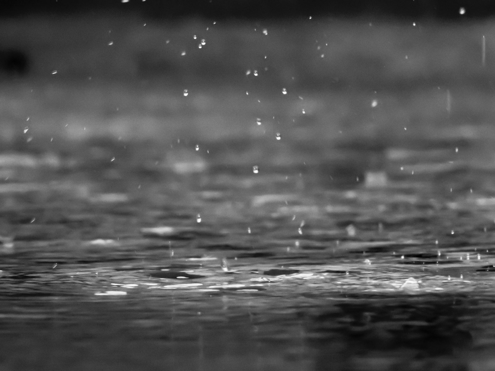 Rain hitting a hard surface