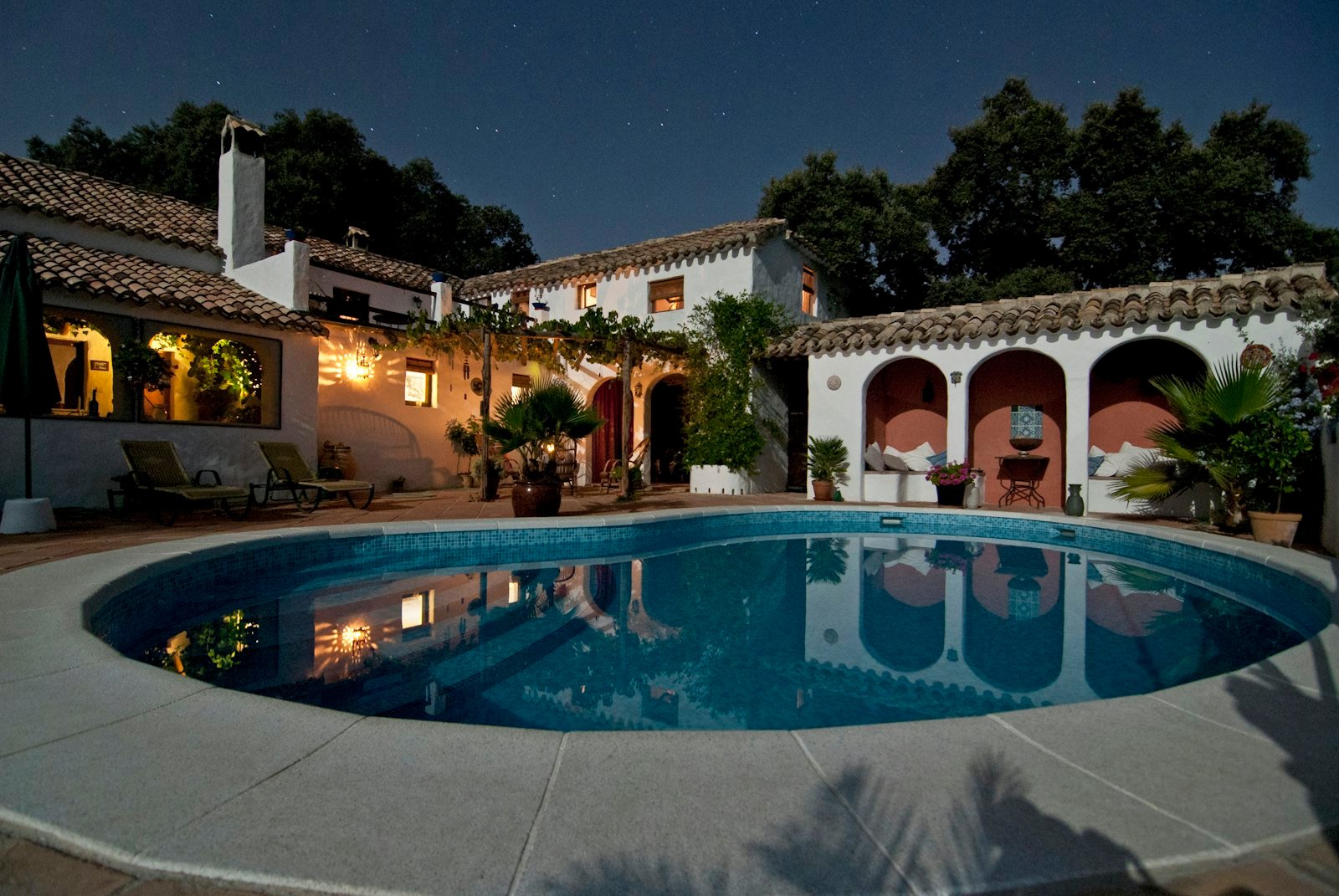 Villa property at night